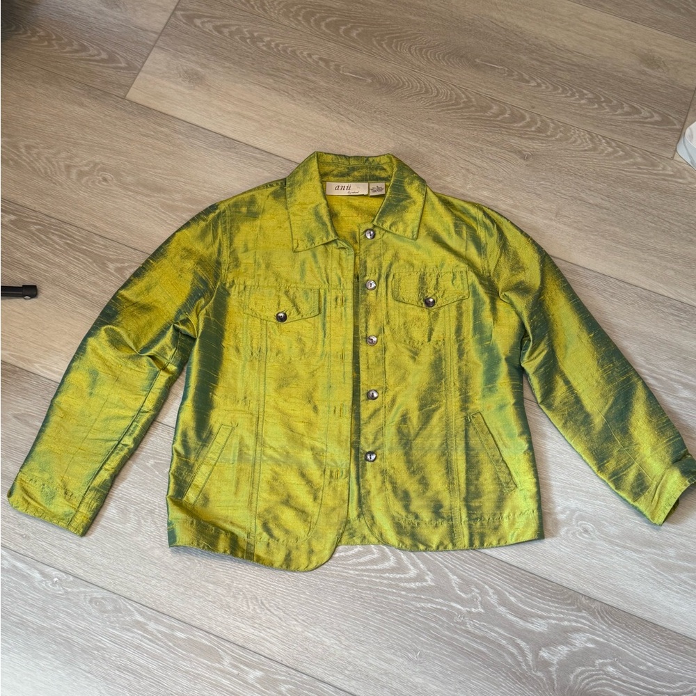 Vintage 100% Silk Iridescent Blouse - Picture 3 of 6